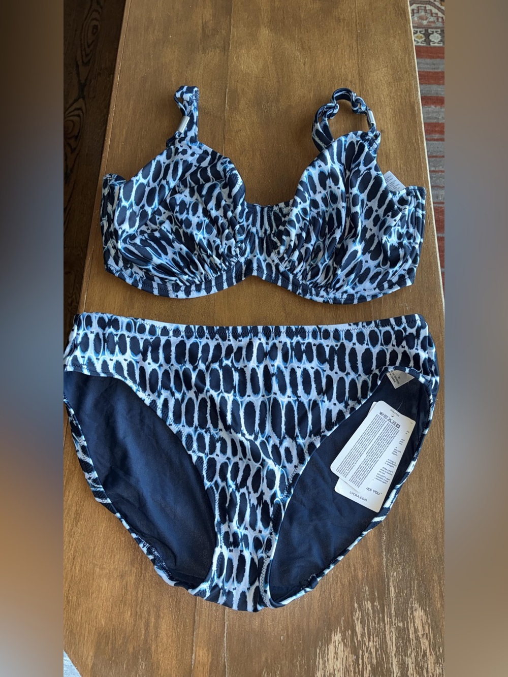 Fantasie Navy and Light Blue Patterned Underwire Bikini Set